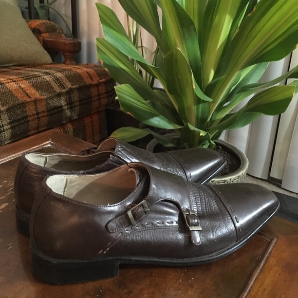 Mocassins Homme GIORGIO BRUTINI En Cuir Marron - Taille 10.5 US - Boucle - Occasion Très Bon État